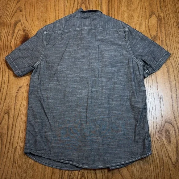 Lot of 3 Woolrich Short Sleeve Button Up Shirts Men's Large Heather Gray Plaid - Picture 9 of 11